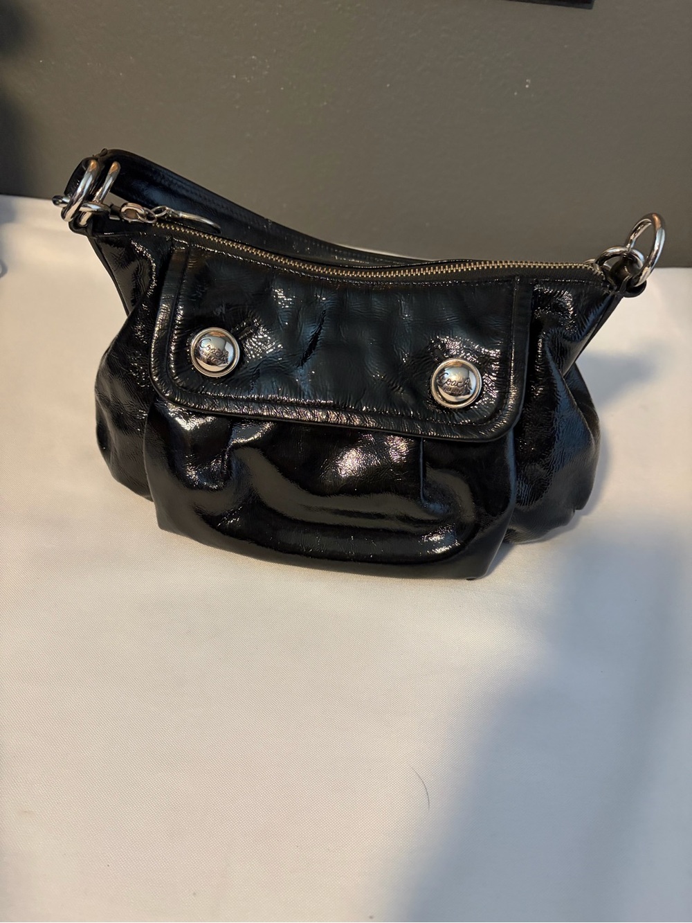 Y2K Coach Poppy Patent Leather Groovy Bag 13852